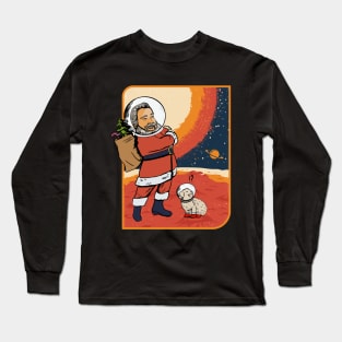 Funny Dogs And Santa Claus Outsite The Earth Long Sleeve T-Shirt